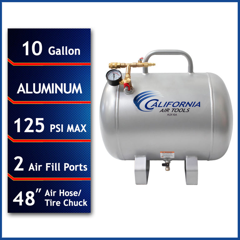California Air Tools 10 Gallon ALUMINUM Ultra Lightweight Auxiliary Air Tank