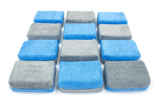 Autofiber Thick [Saver Applicator Terry] Microfiber Coating Applicator Sponge with Plastic Barrier - 12 pack