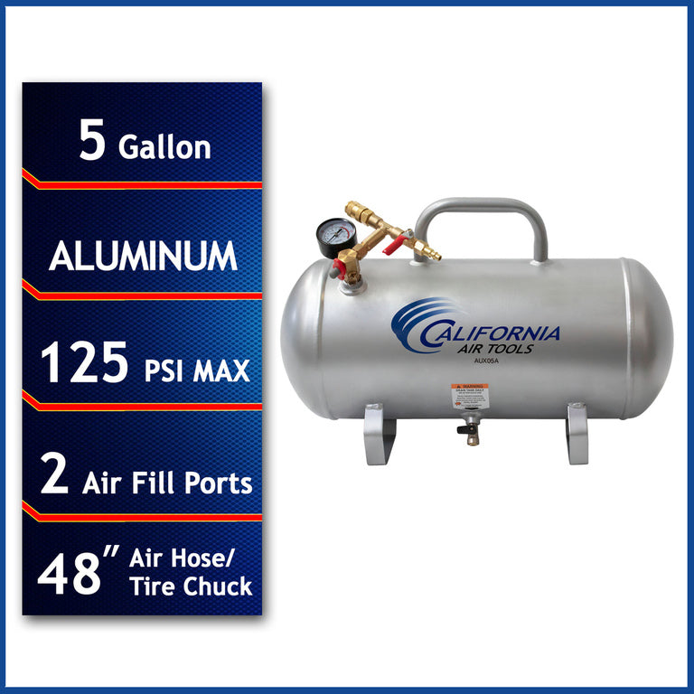 California Air Tools 5.0 Gallon ALUMINUM Lightweight Auxiliary Air Tank